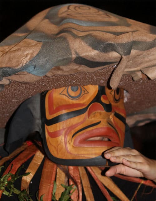 Photo of a mask from the Fungal Kingdom Dance Performance